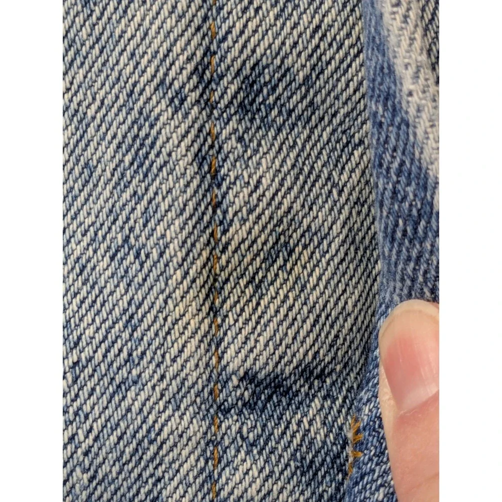Vtg Levis 70507 4890 Denim Trucker Jacket USA Made Blue XL American Flag Patch - Picture 14 of 16